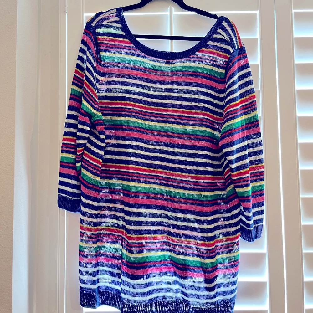 Rainbow Plus Size Striped Sweater 🌈